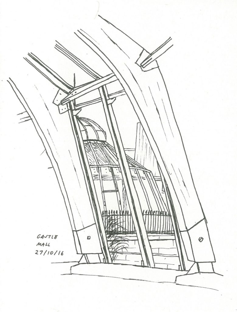 Derek Jackson Sketch Norwich Castle Mall