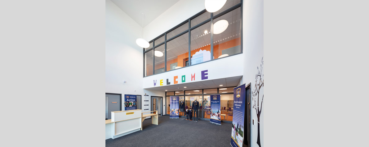 Entrance Reception space at ATAM Academy Sikh Faith School